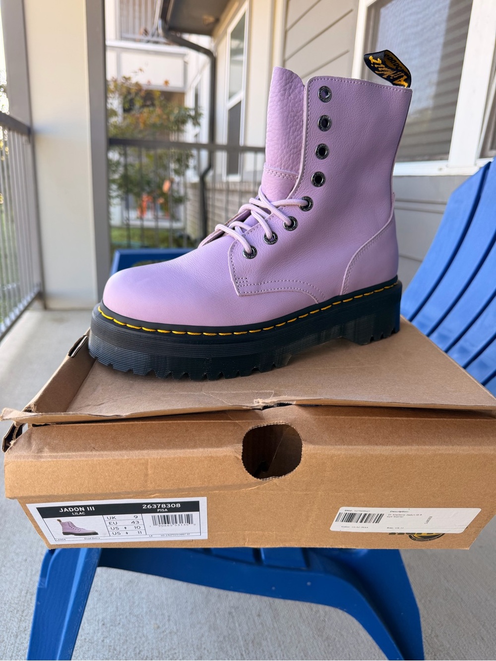 Dr. Martens Lilac Lace-Up Platform Boot